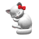 Cute Sleeping Cat Kitten - White [3.0]