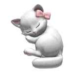 Cute Sleeping Cat Kitten - White [3.0]
