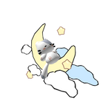 ୨♡cute sleepy kitten on the moon♡୧