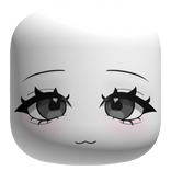 Cute Smiling Chibi Face with Grey Eyes