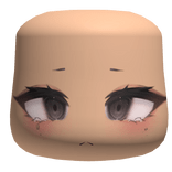 cute soft handdrawn crying eyes with fluffy lashes