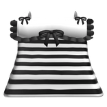 ♡ cute striped dress with bows and ruffles (black)