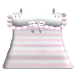 ♡ cute striped dress with bows and ruffles (pink)