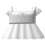 cute striped lace babydoll dress in white