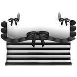 ♡ cute striped top with bows and ruffles (black)