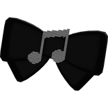 cute studded music bow not hairclip in black