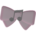 cute studded music bow not hairclip in pink