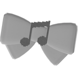 cute studded music bow not hairclip in white