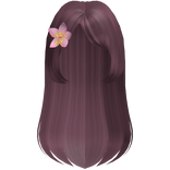 🤍 cute summer long flower hair berry red