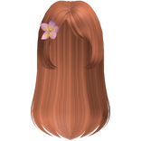 🤍 cute summer long flower hair orange