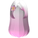 🤍 cute summer long flower hair pink white ombre