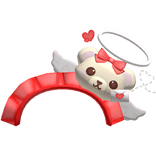 Cute Tan Bear Valentines Headdress in Red