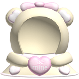 Cute Tan Bear Valentines Hood with Pink Heart