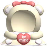 Cute Tan Bear Valentines Hood with Red Heart