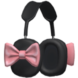Cute Trendy Headphone w/ Ribbon Pink Black