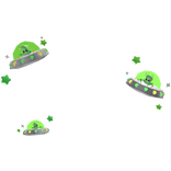 Cute Ufo Alien Ship Attack Green Aura Glow👽🚀