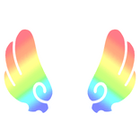 ♡ Cute Upward Sticker Angel Wings in Rainbow