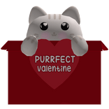 ♡ Cute Valentine Cat in the Box in red 