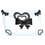 Cute valentines letter with bows - black