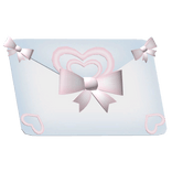 Cute valentines letter with bows - pink
