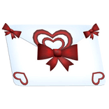 Cute valentines letter with bows - red