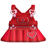 ♡ : cute valentines red ruffled denim overalls