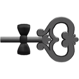 Cute Vintage Doll Winding Key with Bow in Black