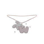 cute w pink bunny initial necklace 3.0