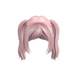 Cute Wavy Anime Soft Pink Pigtails w/ Bangs