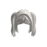 Cute Wavy Anime White Pigtails w/ Bangs