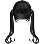 Cute Wavy End Pigtails (Black)