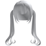 Cute Wavy End Pigtails (White)