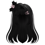 cute wavy hair with bunny clips in black