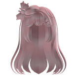 cute wavy hair with bunny clips in pink