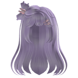 cute wavy hair with bunny clips in purple