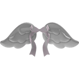 cute white angel wings w big pink bow