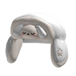 Cute White Fluffy Sleepy Dog Ushanka
