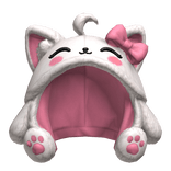 Cute White Pink Kitty Hood