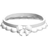 cute white ribbon bow ruffled collar