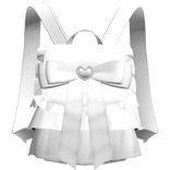 Cute White Ruffled Heart Bow Backpack 3.0