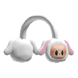 Cute White Sugar Bunny Labubu Plushie Earmuffs