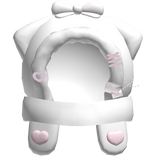 Cute White Valentines Kitty Heart Hood 