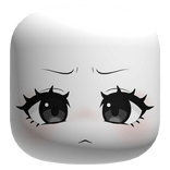 Cute Worried Chibi Face - White