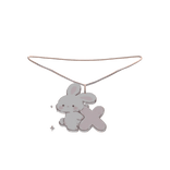 cute x pink bunny initial necklace 3.0