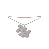 cute y pink bunny initial necklace 3.0