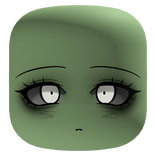 Cute Zombie Face With Glowing Eyes - Green