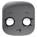 Cute Zombie Face with Glowing Eyes - Grey