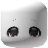 ୨୧ cutecore anime chibi anxious face mask - white