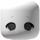 ୨୧ cutecore anime chibi dizzy face mask - white