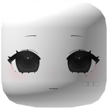୨୧ cutecore anime chibi happy face mask - white
